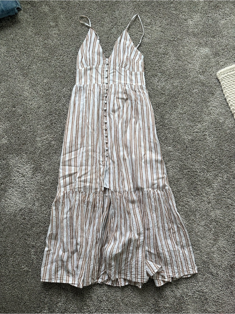 Abercrombie & Fitch Striped Button-Front Maxi Dress